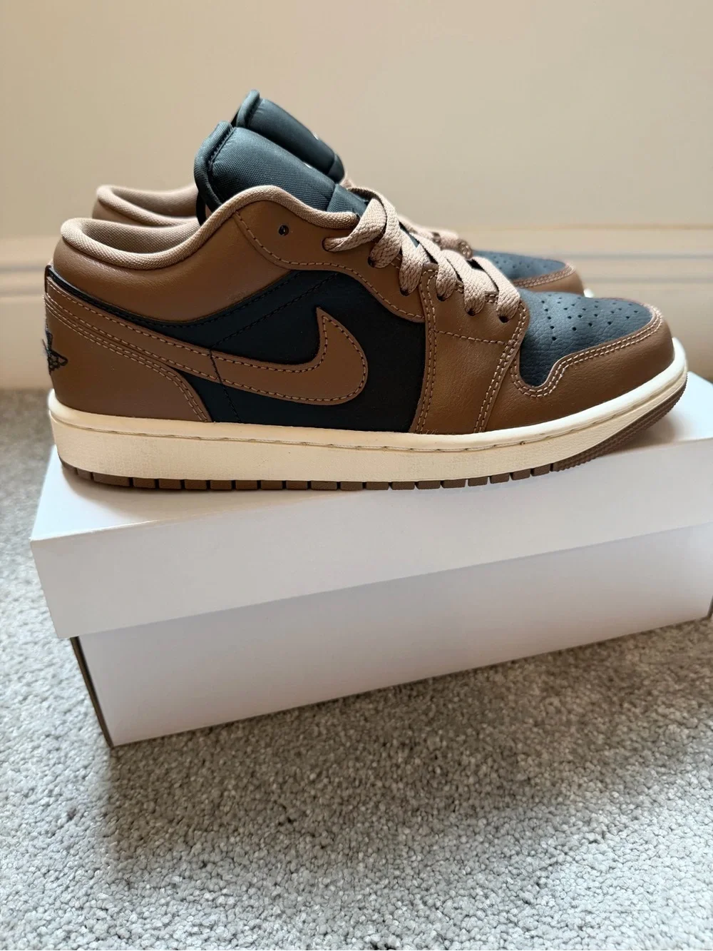 Nike Air Jordan 1 Low Top Sneakers in Brown & Black